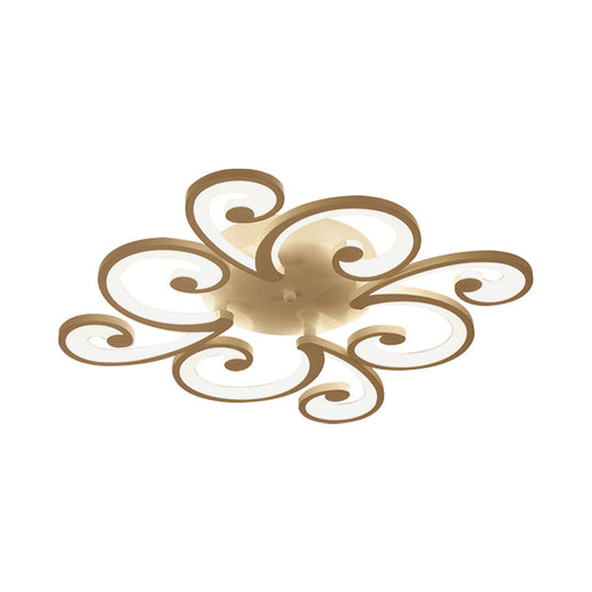 LED Petal Flush Mount Bedroom Ceiling Lamp in Warm/White/Natural Light - Modern Design