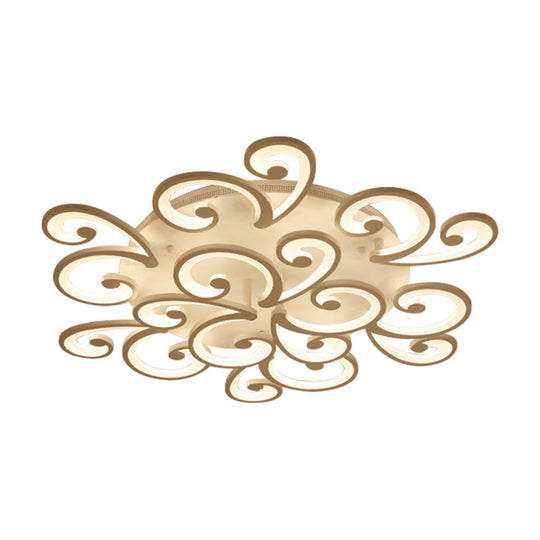 LED Petal Flush Mount Bedroom Ceiling Lamp in Warm/White/Natural Light - Modern Design