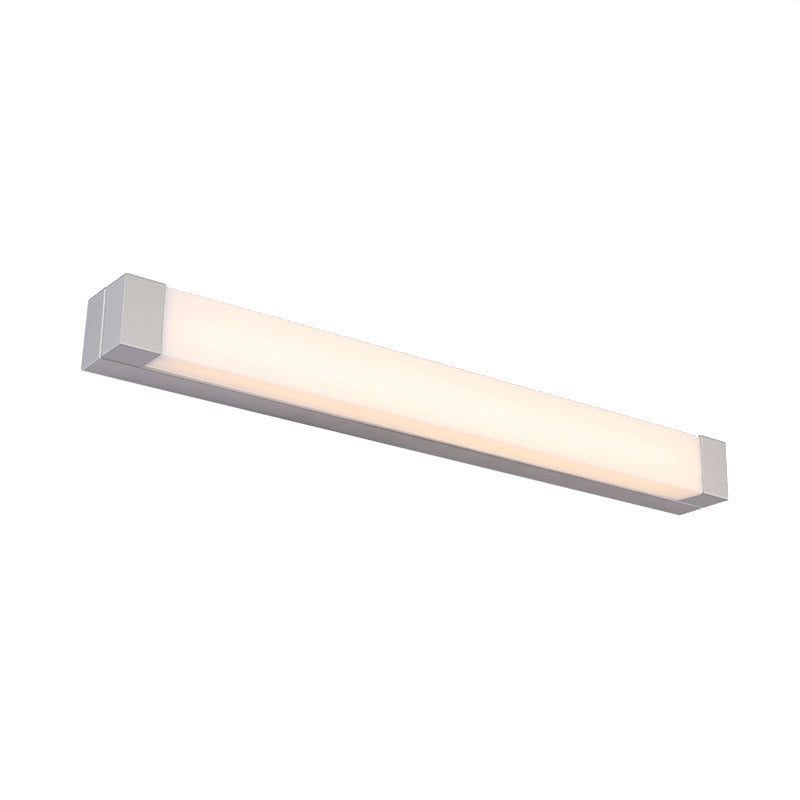 Rectangle Bathroom Wall Mount Light Aluminum Led Nordic Vanity Lamp With Acrylic Shade In White