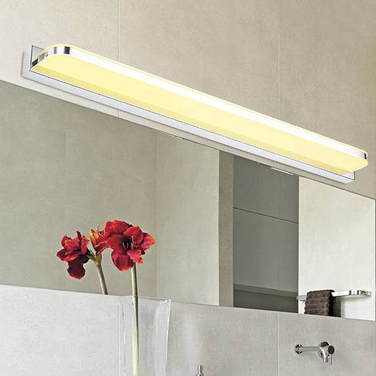 Minimalist Led Vanity Wall Light With Ultra-Thin Acrylic Design - 9/16.5 Warm/White Chrome Finish