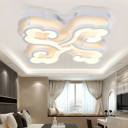 Sleek Acrylic Cloud LED Flush Ceiling Lamp with 4/6/12 Simplicity Lights | Warm/White/Natural Light Options Available