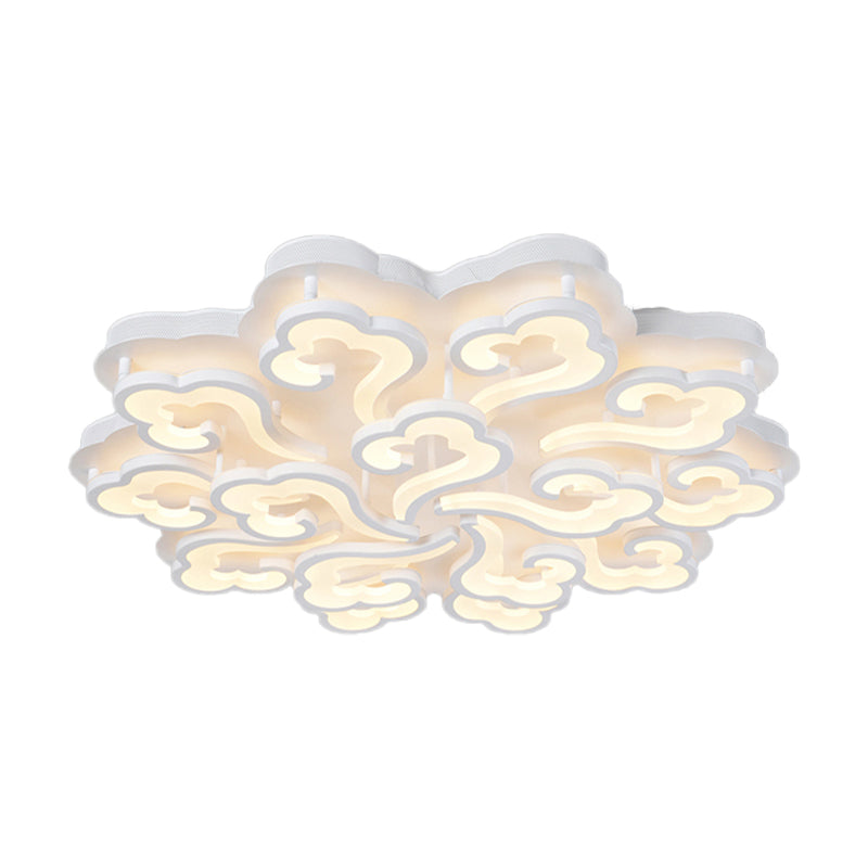 Sleek Acrylic Cloud LED Flush Ceiling Lamp with 4/6/12 Simplicity Lights | Warm/White/Natural Light Options Available