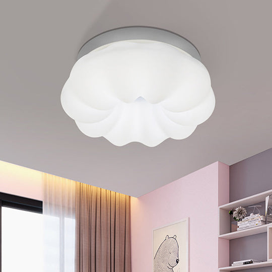 Cloud-Like Ceiling Lamp: Simplicity LED Flush Mount Fixture in 3 Colors, 12"/18" Width