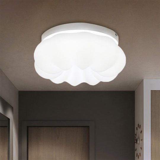 Cloud-Like Ceiling Lamp: Simplicity Led Flush Mount Fixture In 3 Colors 12/18 Width