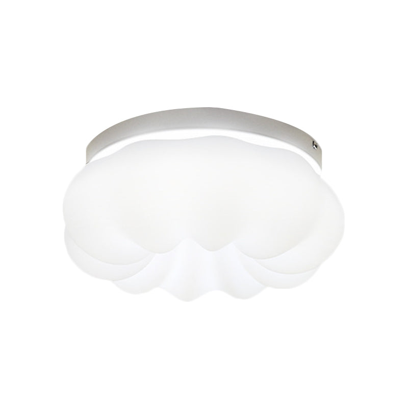 Cloud-Like Ceiling Lamp: Simplicity Led Flush Mount Fixture In 3 Colors 12/18 Width