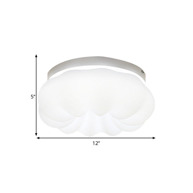 Cloud-Like Ceiling Lamp: Simplicity LED Flush Mount Fixture in 3 Colors, 12"/18" Width