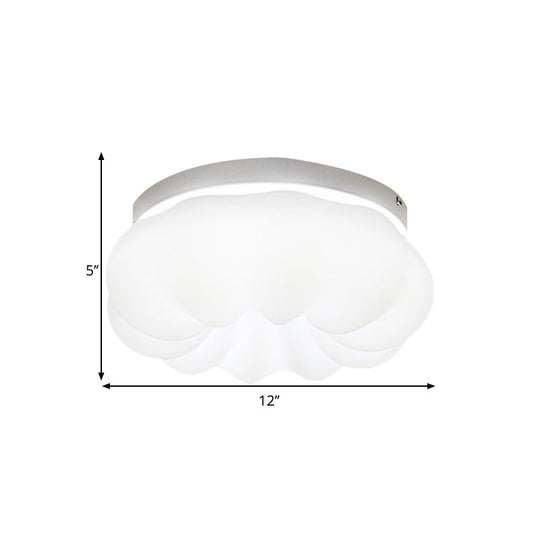 Cloud-Like Ceiling Lamp: Simplicity Led Flush Mount Fixture In 3 Colors 12/18 Width