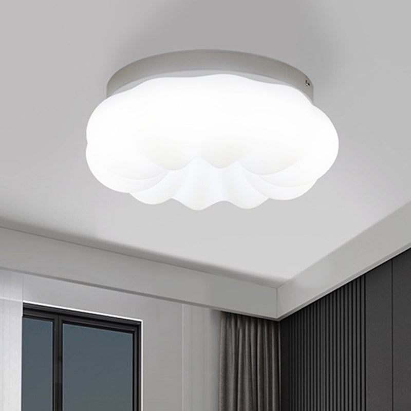 Cloud-Like Ceiling Lamp: Simplicity Led Flush Mount Fixture In 3 Colors 12/18 Width White / 18 Color