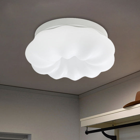 Cloud-Like Ceiling Lamp: Simplicity LED Flush Mount Fixture in 3 Colors, 12"/18" Width