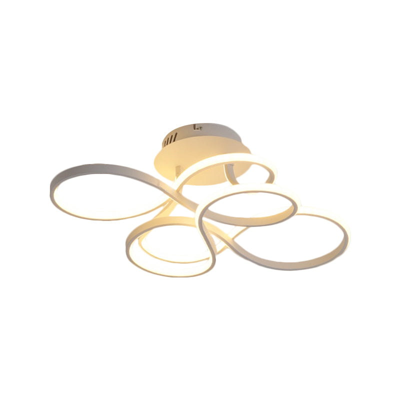 Twisted Metallic Flush Mount Ceiling Light with LED in White/Brass/Gold and 3 Color Options