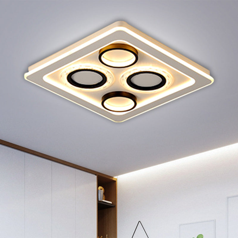 16.5/20.5 Nordic Squared Flush Lamp Led Ceiling Light Black & White 3 Color Options Black-White /