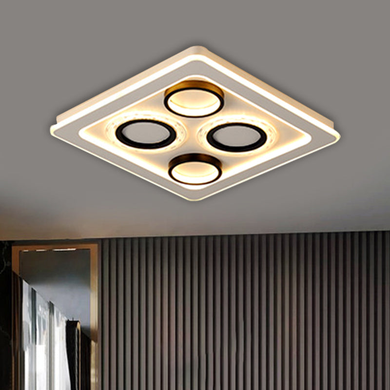 16.5/20.5 Nordic Squared Flush Lamp Led Ceiling Light Black & White 3 Color Options