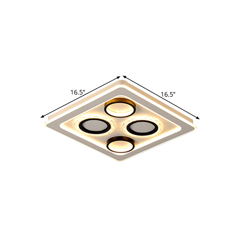 16.5"/20.5" Nordic Squared Flush Lamp LED Ceiling Light, Black & White, 3 Color Options