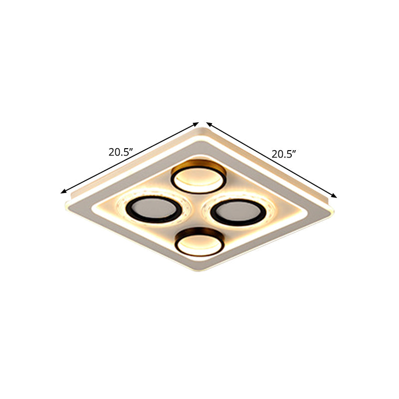 16.5"/20.5" Nordic Squared Flush Lamp LED Ceiling Light, Black & White, 3 Color Options