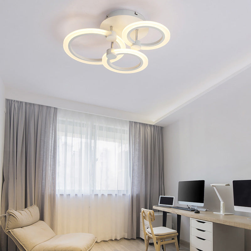 Acrylic Flush Ceiling Light with Multi-Tiered LED and Warm/White/Natural Light - Available in 3/5/7 Lights