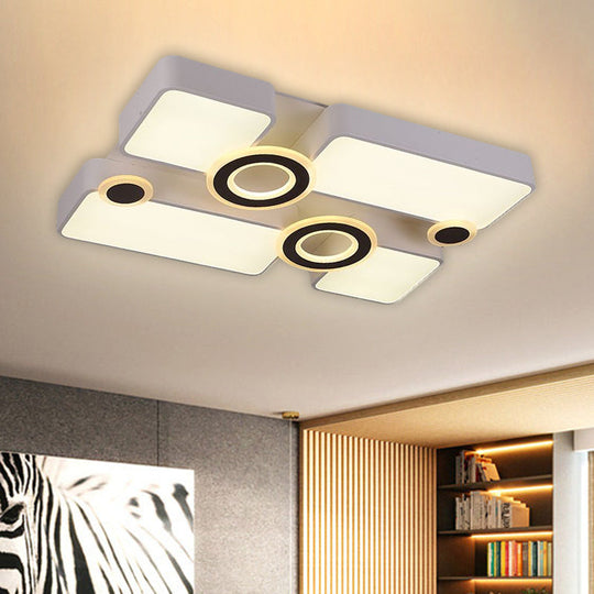 Simplicity Acrylic Led Ceiling Light - White 3 Color Options 24.5/35.5/43 Sizes