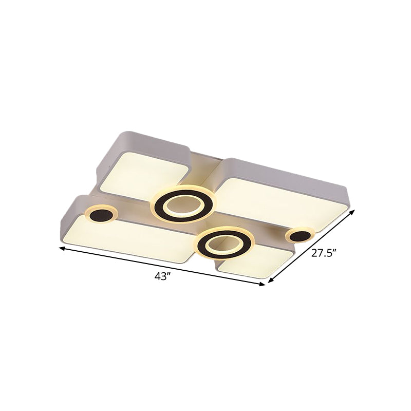 Plafonnier LED en acrylique Simplicity - Blanc, 3 options de couleurs, tailles 24,5"/35,5"/43"