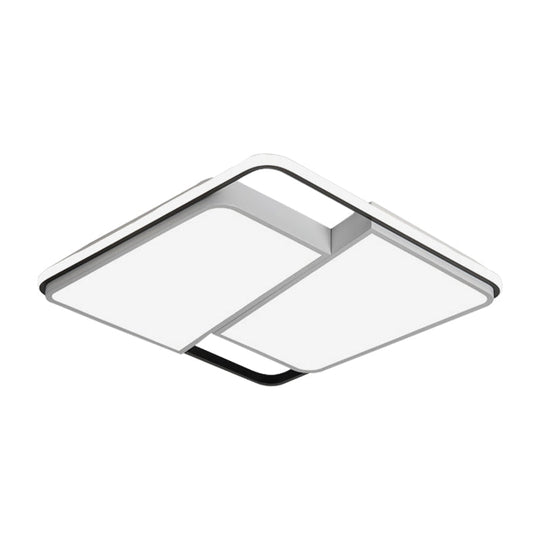 16"/19.5"/35.5" Rectangular/Square Flush Mount LED Ceiling Light - Modern White Fixture for Bedroom with Acrylic Shade