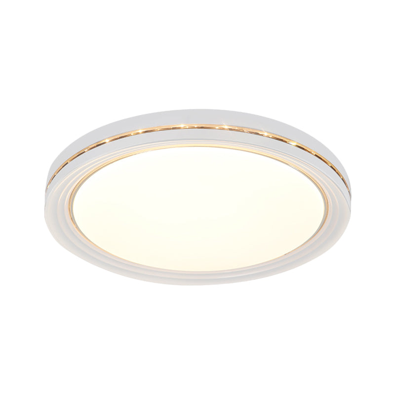 Minimalist Round LED Acrylic Ceiling Light Fixture - White Flush Mount Lighting for Parlor