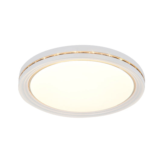 Minimalist Round LED Acrylic Ceiling Light Fixture - White Flush Mount Lighting for Parlor