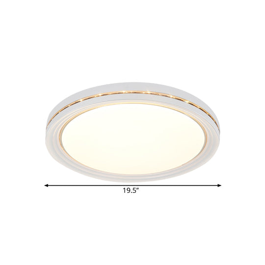 Minimalist Round LED Acrylic Ceiling Light Fixture - White Flush Mount Lighting for Parlor