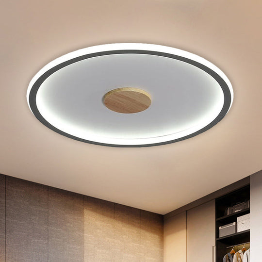 Circular Led Flushmount Ceiling Light In Black/Grey With Warm/White Lighting - 16.5/20.5 Diameter