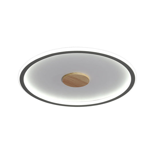 Circular Led Flushmount Ceiling Light In Black/Grey With Warm/White Lighting - 16.5/20.5 Diameter