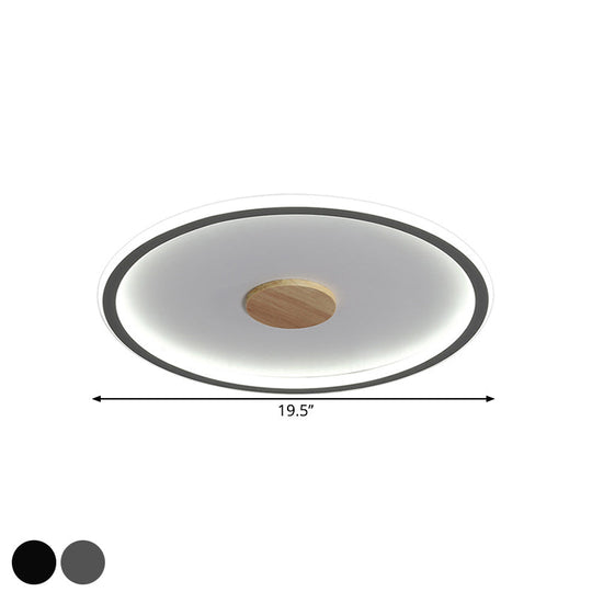 Circular Led Flushmount Ceiling Light In Black/Grey With Warm/White Lighting - 16.5/20.5 Diameter