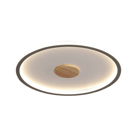 Circular Led Flushmount Ceiling Light In Black/Grey With Warm/White Lighting - 16.5/20.5 Diameter