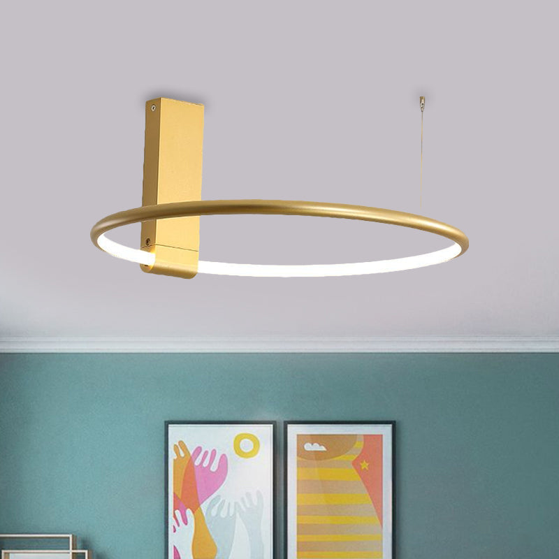 16"/23.5" Wide Ring LED Flush Mount Ceiling Lamp in Modern Metallic Black/White/Gold Finishes with Warm/White/Natural Light