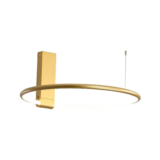 16/23.5 Wide Ring Led Flush Mount Ceiling Lamp In Modern Metallic Black/White/Gold Finishes With