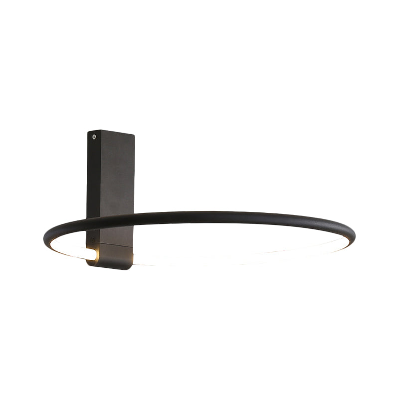 16/23.5 Wide Ring Led Flush Mount Ceiling Lamp In Modern Metallic Black/White/Gold Finishes With