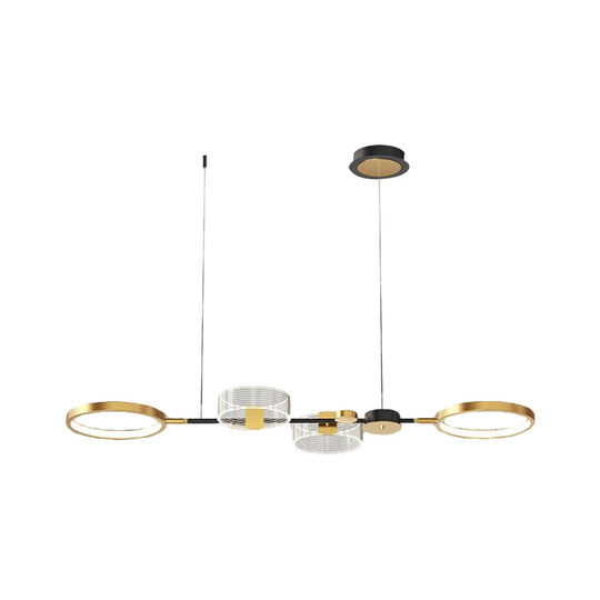 Gold Metallic Circle Pendant Led Suspension Light - Modern & Stylish