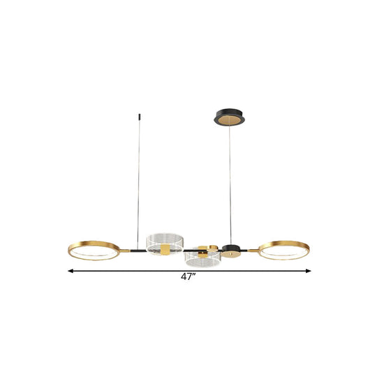 Gold Metallic Circle Pendant Led Suspension Light - Modern & Stylish