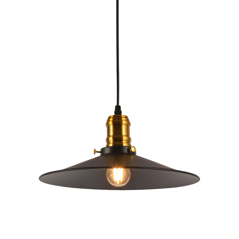 Metallic Cone Hanging Light - Industrial Style, Pack of 1/2/3, 8.5"/10" Wide, Black Finish