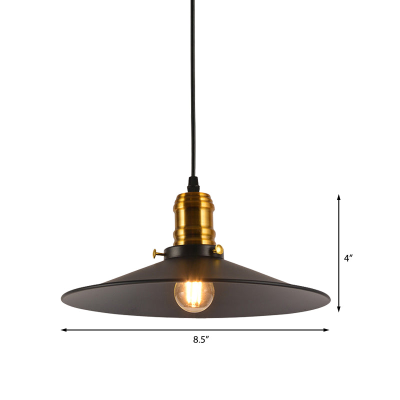 Industrial Style Cone Hanging Light Set - 1/2/3 Pack 8.5/10 Wide 1-Bulb Pendant In Metallic Finish