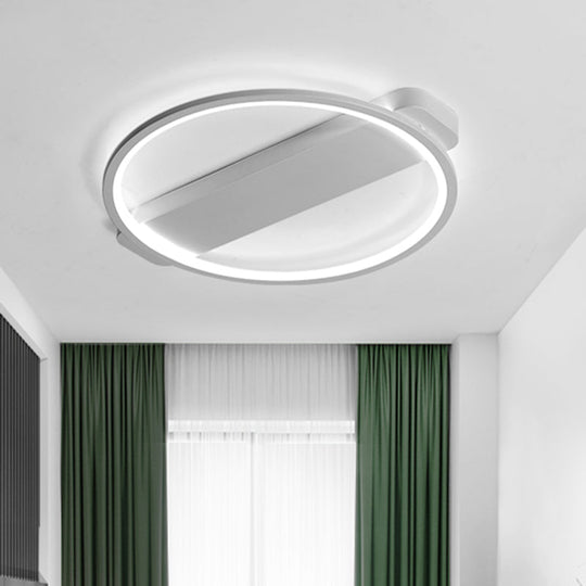 Modern Ring Acrylic Flush Light: 18/25.5 Wide Led Ceiling Fixture For Living Room (Black/White)