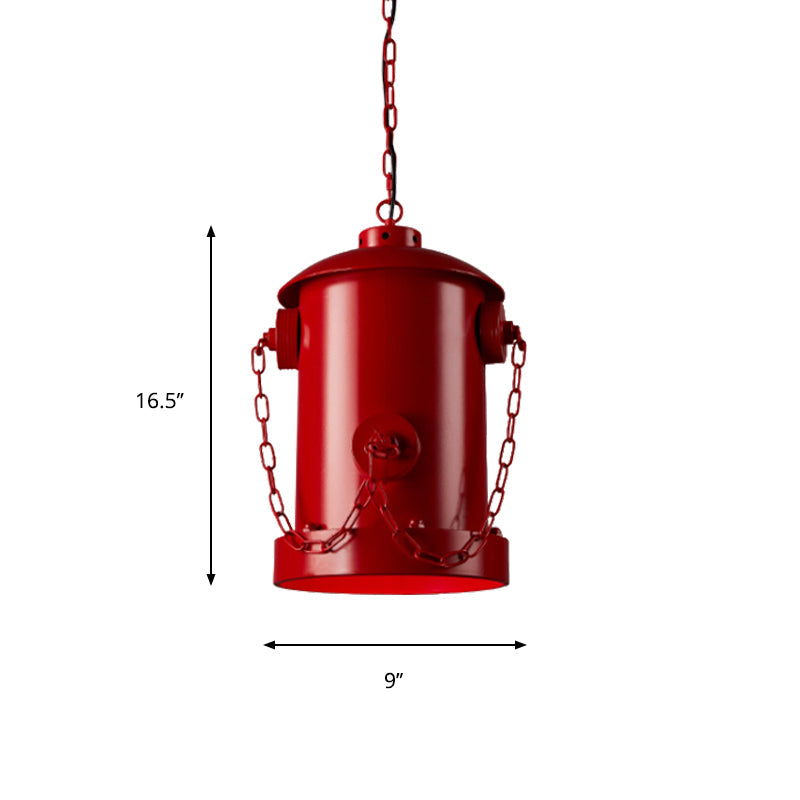 Metallic Fire Hydrant Hanging Light: Creative 1-Light Suspension For Restaurant Bar