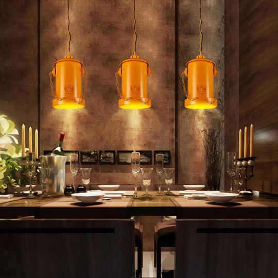 Metallic Fire Hydrant Hanging Light: Creative 1-Light Suspension For Restaurant Bar