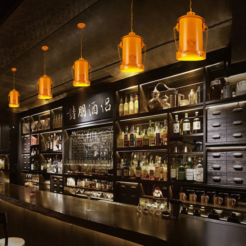 Metallic Fire Hydrant Hanging Light: Creative 1-Light Suspension For Restaurant Bar