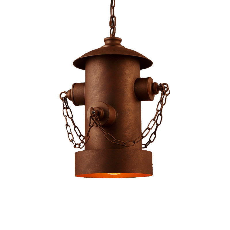 Metallic Fire Hydrant Hanging Light: Creative 1-Light Suspension For Restaurant Bar