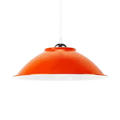 Industrial Aluminum Bowl Hanging Light - 10.5/14 W 1 Head Adjustable Cord Red/Yellow Ideal For