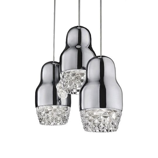 Metal Pendant Lamp With Gourd Shade - Postmodern Suspended Light For Bar Warm/White