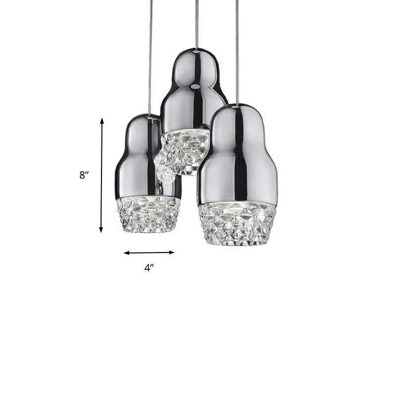 Metal Pendant Lamp With Gourd Shade - Postmodern Suspended Light For Bar Warm/White