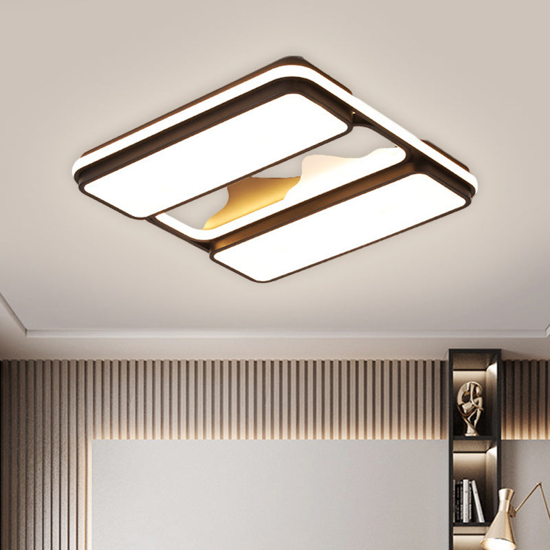 Modernist LED Black Flush Mount Ceiling Light in Warm/White Light, 16.5"/20.5"/35.5" Wide