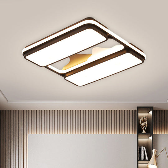 Modernist Led Black Flush Mount Ceiling Light In Warm/White 16.5/20.5/35.5 Wide / 16.5 White