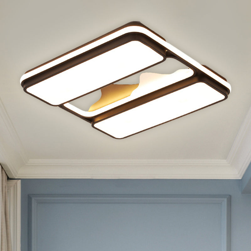 Modernist LED Black Flush Mount Ceiling Light in Warm/White Light, 16.5"/20.5"/35.5" Wide