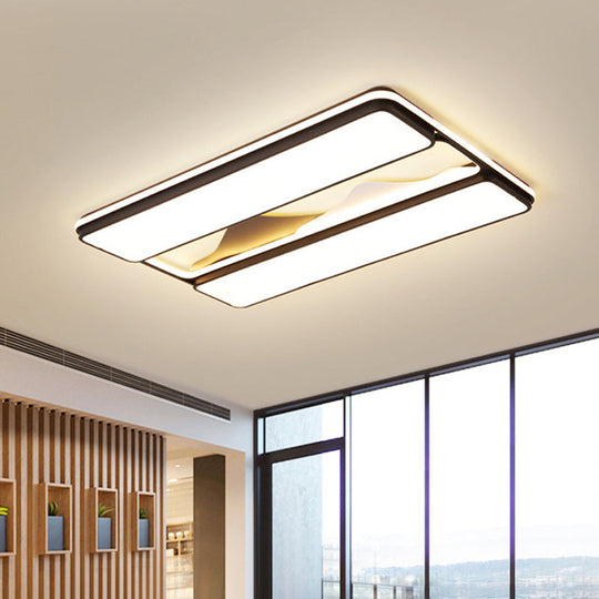 Modernist LED Black Flush Mount Ceiling Light in Warm/White Light, 16.5"/20.5"/35.5" Wide