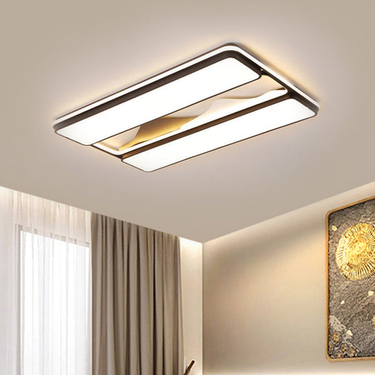 Modernist LED Black Flush Mount Ceiling Light in Warm/White Light, 16.5"/20.5"/35.5" Wide