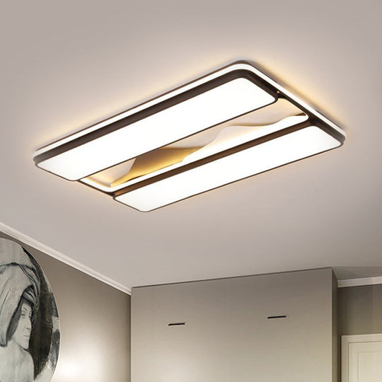 Modernist LED Black Flush Mount Ceiling Light in Warm/White Light, 16.5"/20.5"/35.5" Wide